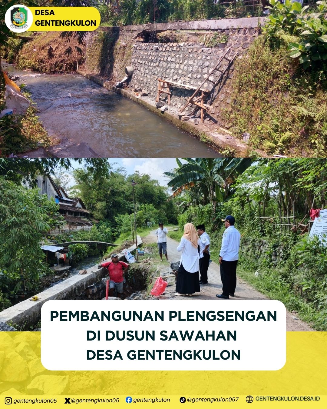 Gambar Berita PEMBANGUNAN PLENGSENGAN DI DUSUN SAWAHAN DESA GENTENGKULON