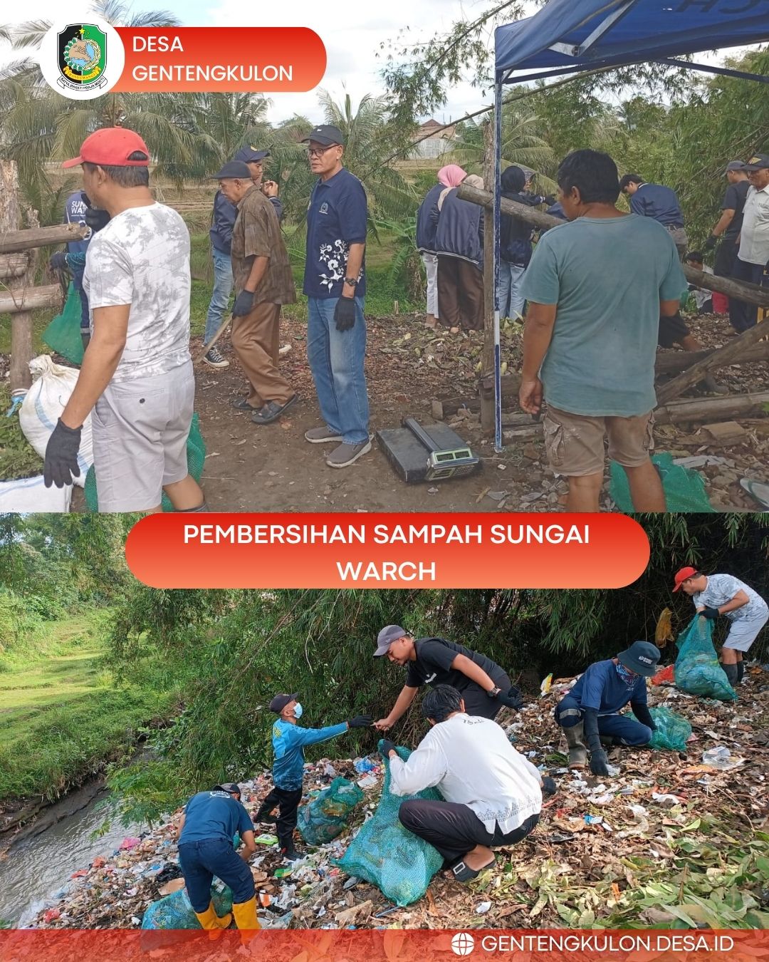 Gambar Berita PEMBERSIHAN SAMPAH DI SUNGAI BERSAMA ORGANISASI SUNGAI WATCH DAN ANAK KKN UNIVERSITAS NEGERI JEMBER
