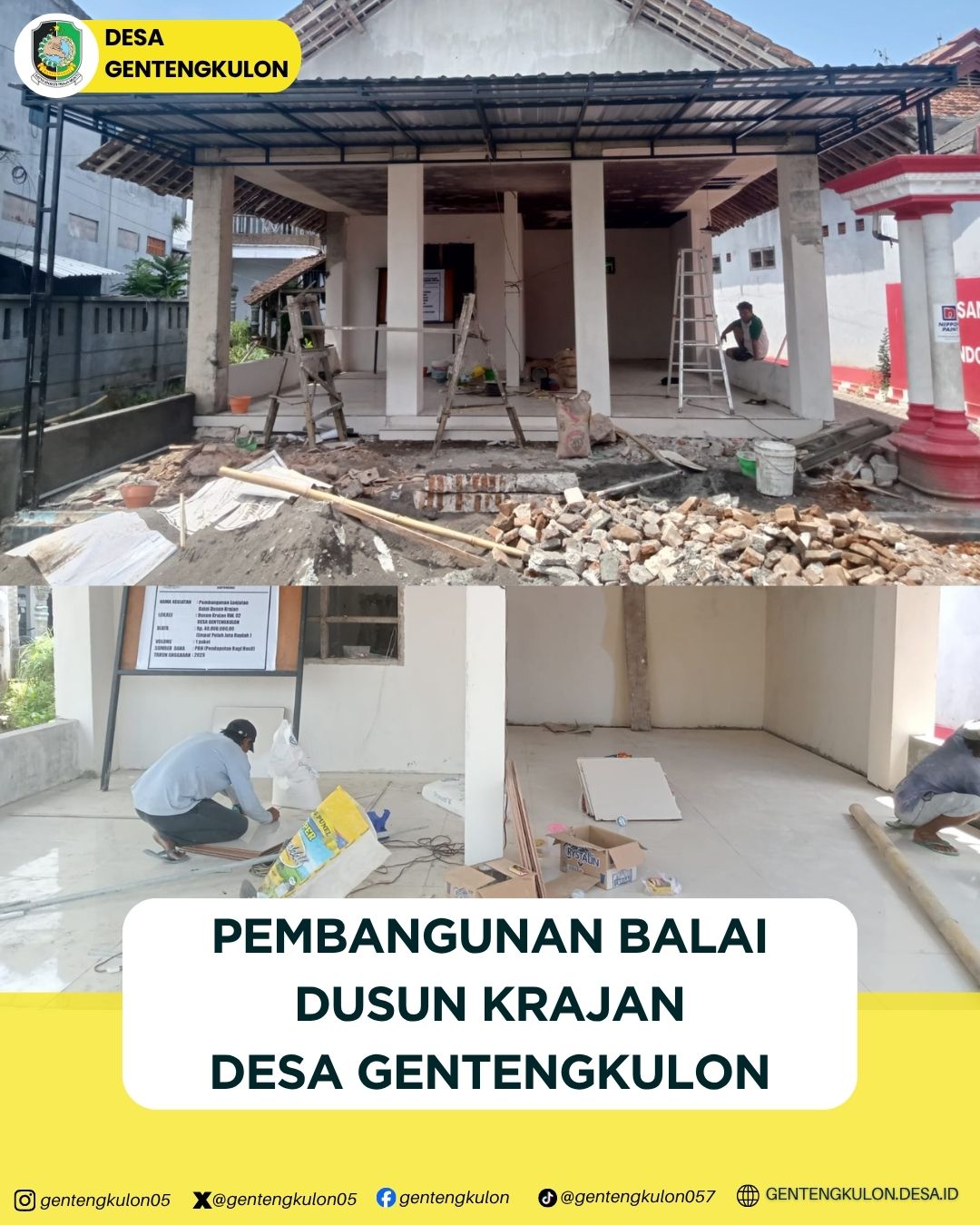 Gambar Berita PEMBANGUNAN BALAI DUSUN KRAJAN DESA GENTENGKULON